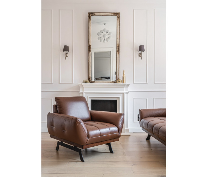 Gala Nicea fotel barna bőrrel