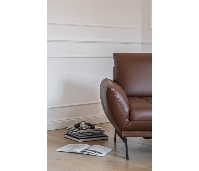 Gala Nicea fotel barna bőrrel
