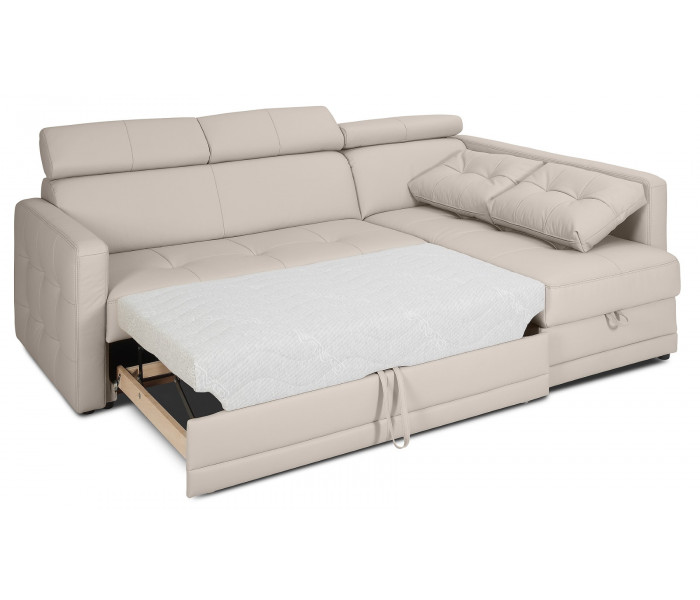 Gala Arlas sarokkanapé bézs bőrrel