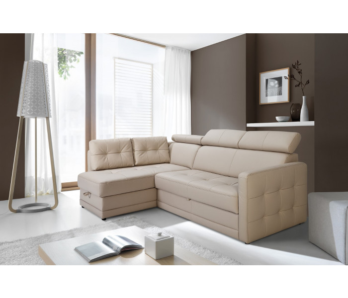 Gala Arlas sarokkanapé bézs bőrrel