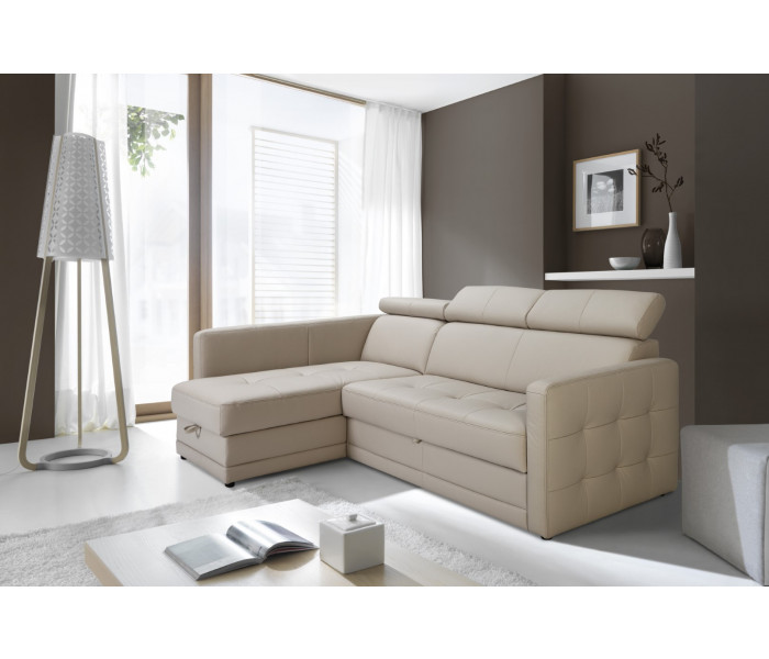 Gala Arlas sarokkanapé bézs bőrrel