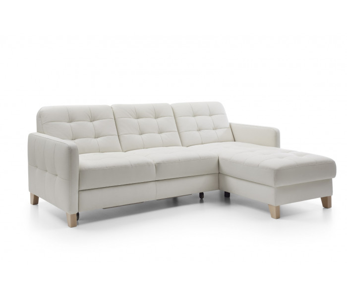 Gala Elio sarokkanapé fehér bőrrel