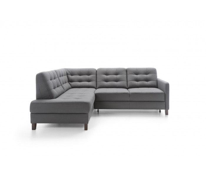 Gala Elio sarokkanapé szürke bőrrel