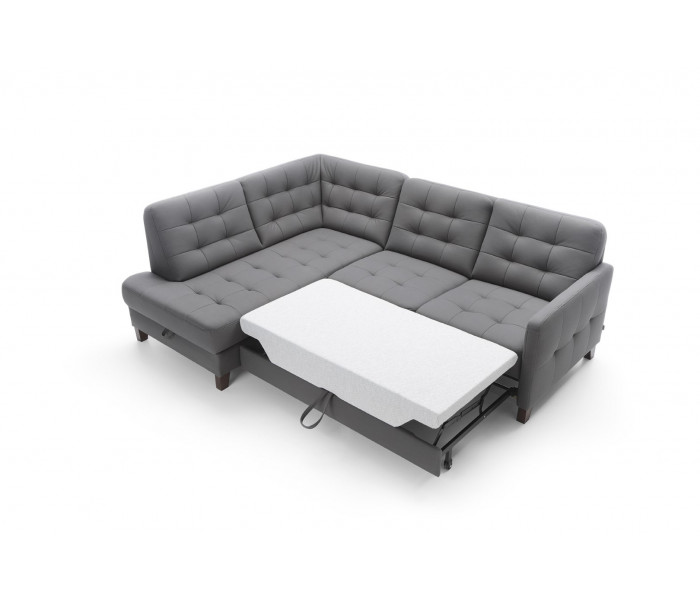 Gala Elio sarokkanapé szürke bőrrel