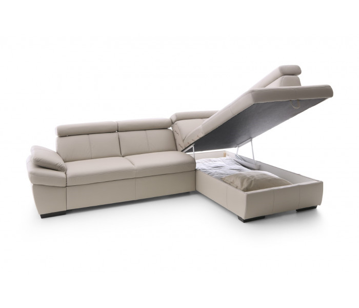 Gala Salerno sarokkanapé krém bőrrel