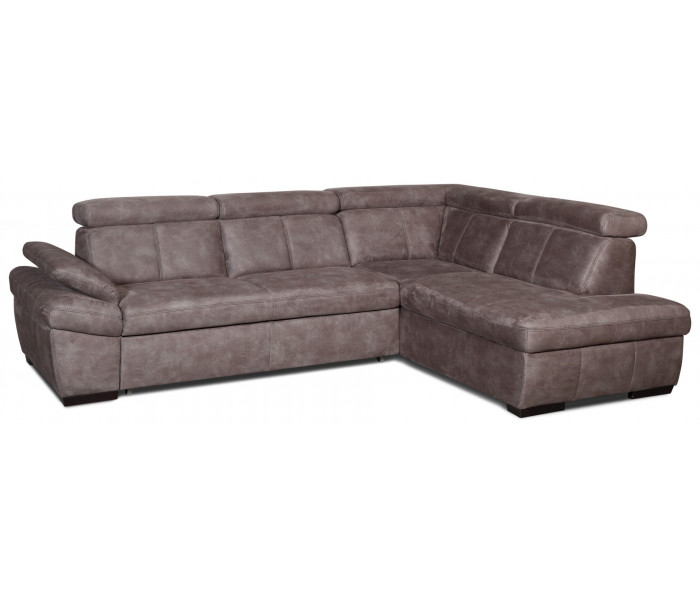 Gala Salerno sarokkanapé barna bőrrel