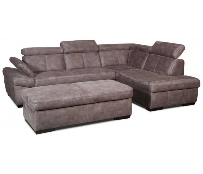 Gala Salerno sarokkanapé barna bőrrel