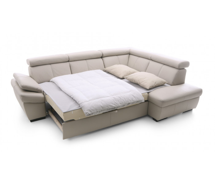 Gala Salerno sarokkanapé krém bőrrel