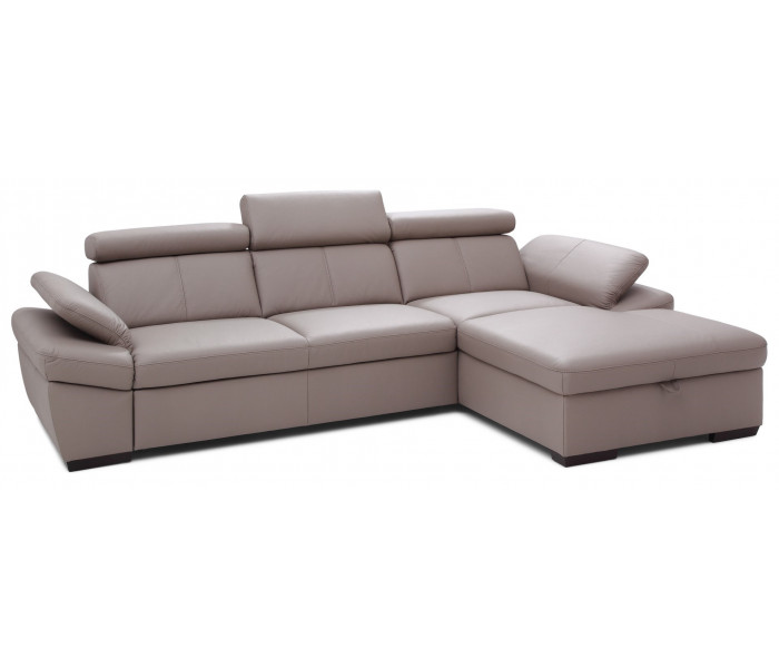 Gala Salerno sarokkanapé szürke bőrrel