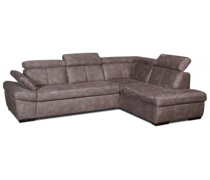 Gala Salerno sarokkanapé barna bőrrel