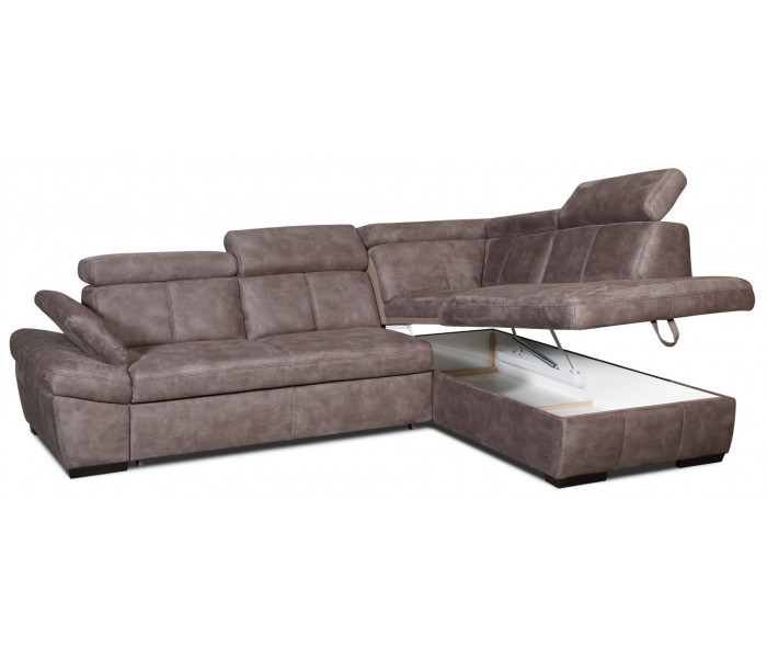 Gala Salerno sarokkanapé barna bőrrel