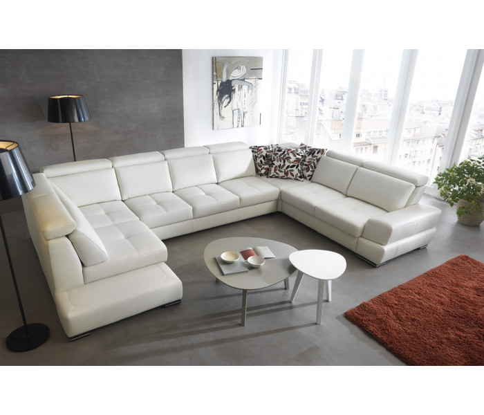 Gala Capri moduláris kanapé fehér bőrrel