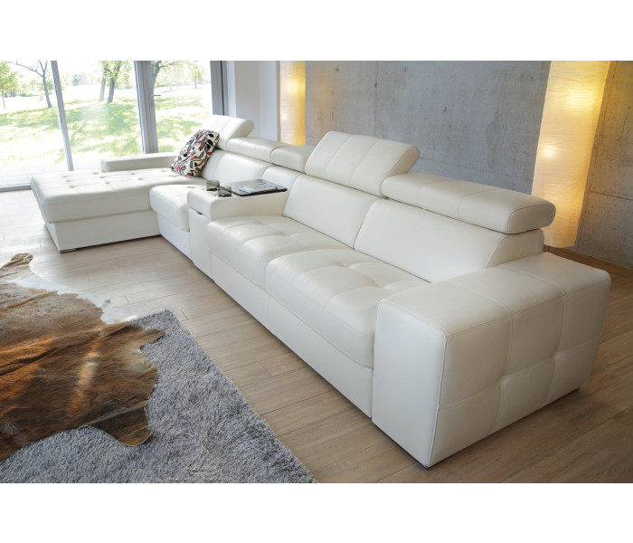Gala Girro moduláris kanapé fehér bőrrel