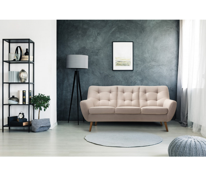 Gala Scandi kanapé törtfehér bőrrel