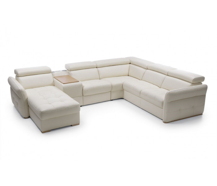 Gala Massimo moduláris kanapé fehér bőrrel