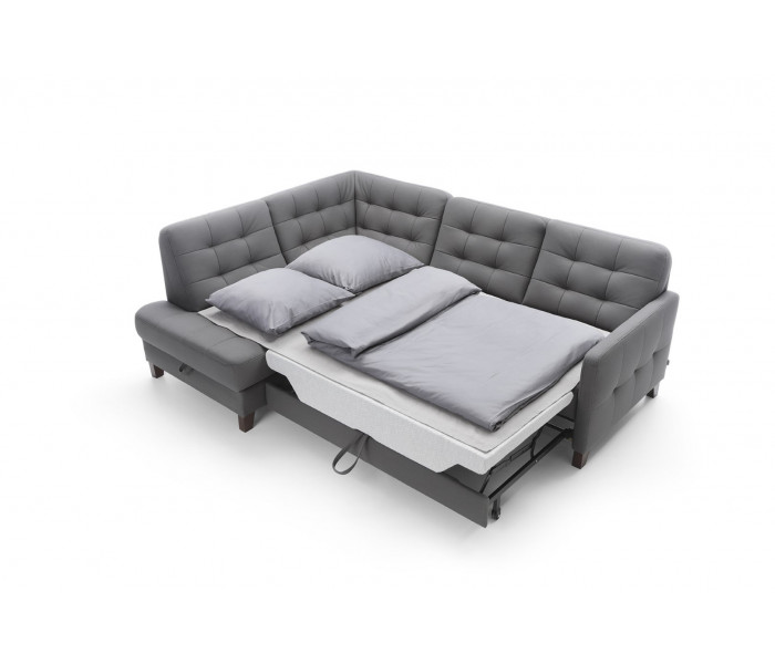 Gala Elio sarokkanapé szürke bőrrel