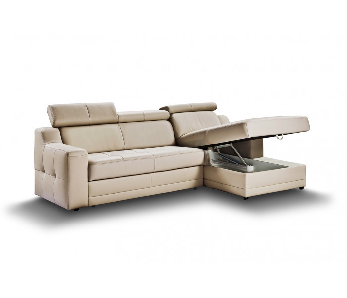 Gala Lotos sarokkanapé krém bőrrel